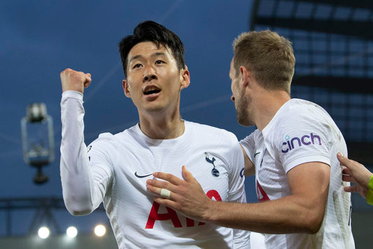 Son celebrating his goal against Liverpool in the Premier League after Spurs hold them at a 1-1 draw