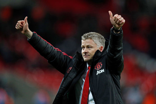 Ole celebrating after Manchester United's 3-0 win against Spurs in the Premier League 
